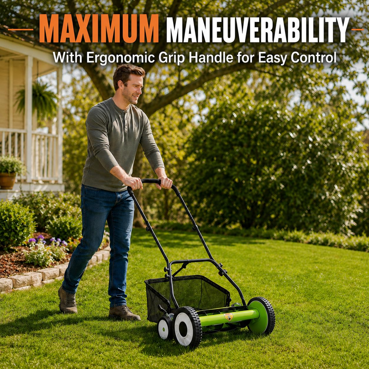 Tondeuse à gazon manuelle à ro - Gardening Tools Lawn Mower avis et prix